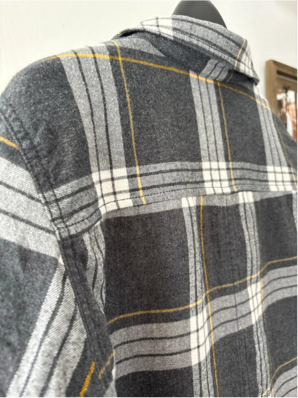 The North Face Campshire Flannel Shirt Jacket Sherpa Lined Plaid Gray Men's M